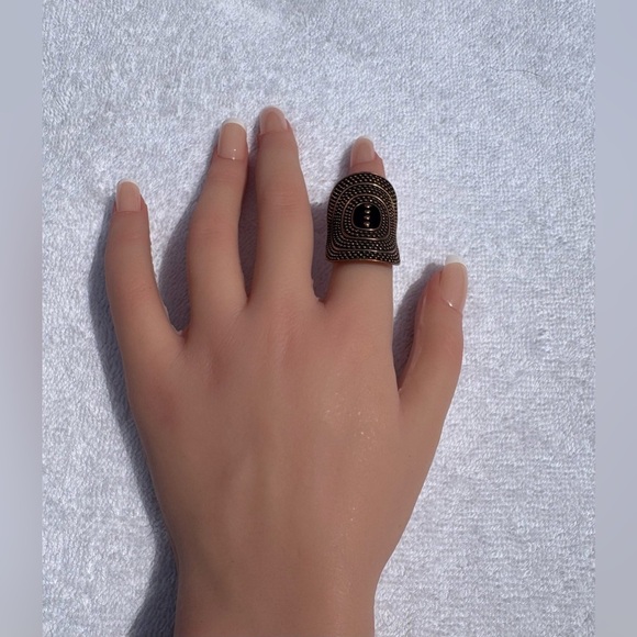 Brutalist Copper Statement Ring - Bold Retro Design - Picture 4 of 8